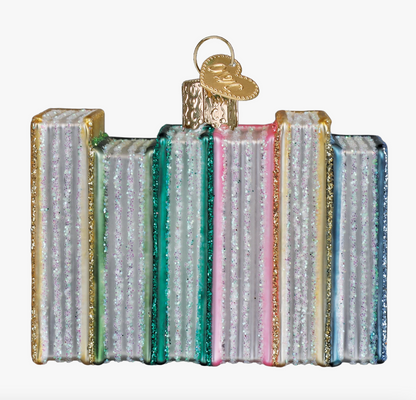 Jane Austen Books Glass Christmas Ornament