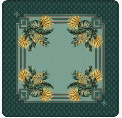 Midnight Peacock Mahjong Mat – 33" x 33" | Anders Ruff