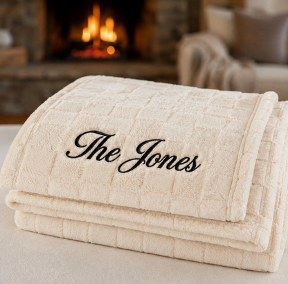 Checkered Personalized Fleece Throw Blanket