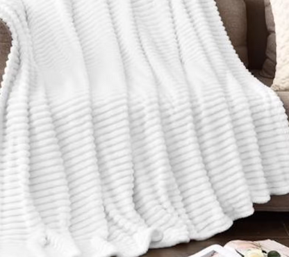 Ribbed Personalized Embroidered Fleece Throw Blanket