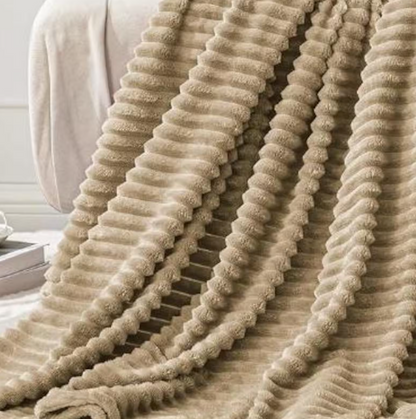 Ribbed Personalized Embroidered Fleece Throw Blanket