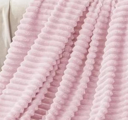 Ribbed Personalized Embroidered Fleece Throw Blanket