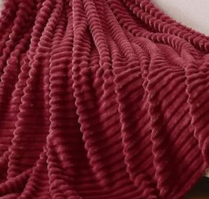 Ribbed Personalized Embroidered Fleece Throw Blanket