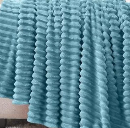 Ribbed Personalized Embroidered Fleece Throw Blanket
