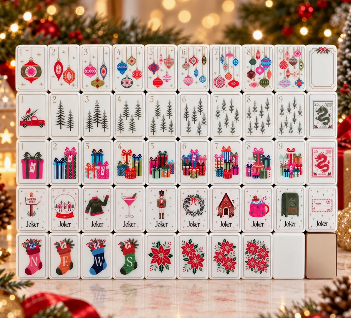 Christmas American Mahjong Tile Set – Holiday Edition