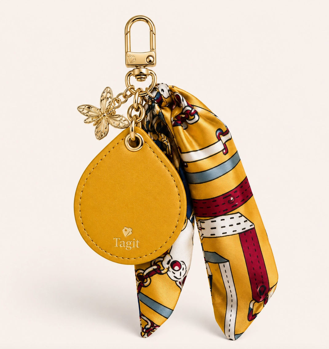 The Pet Lover Set – Suede Dog Collar & AirTag Bag Charms