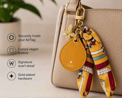 The Pet Lover Set – Suede Dog Collar & AirTag Bag Charms