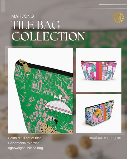 Mahjong Tile Bag – Zippered Carrying Pouch