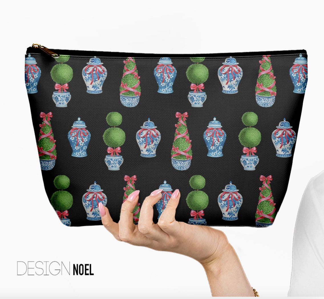 Christmas Mahjong Tile Bag – Holiday Zippered Pouch