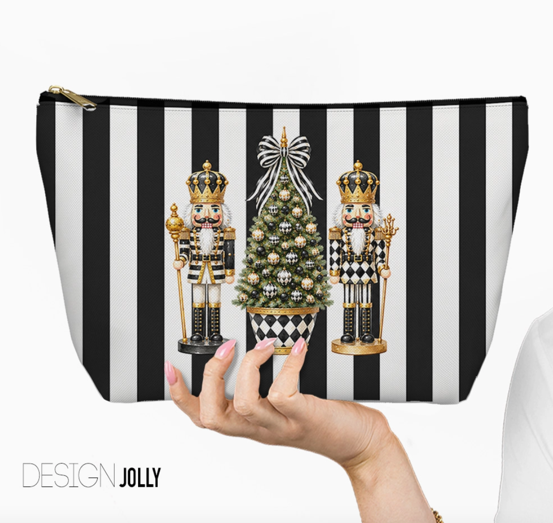 Christmas Mahjong Tile Bag – Holiday Zippered Pouch
