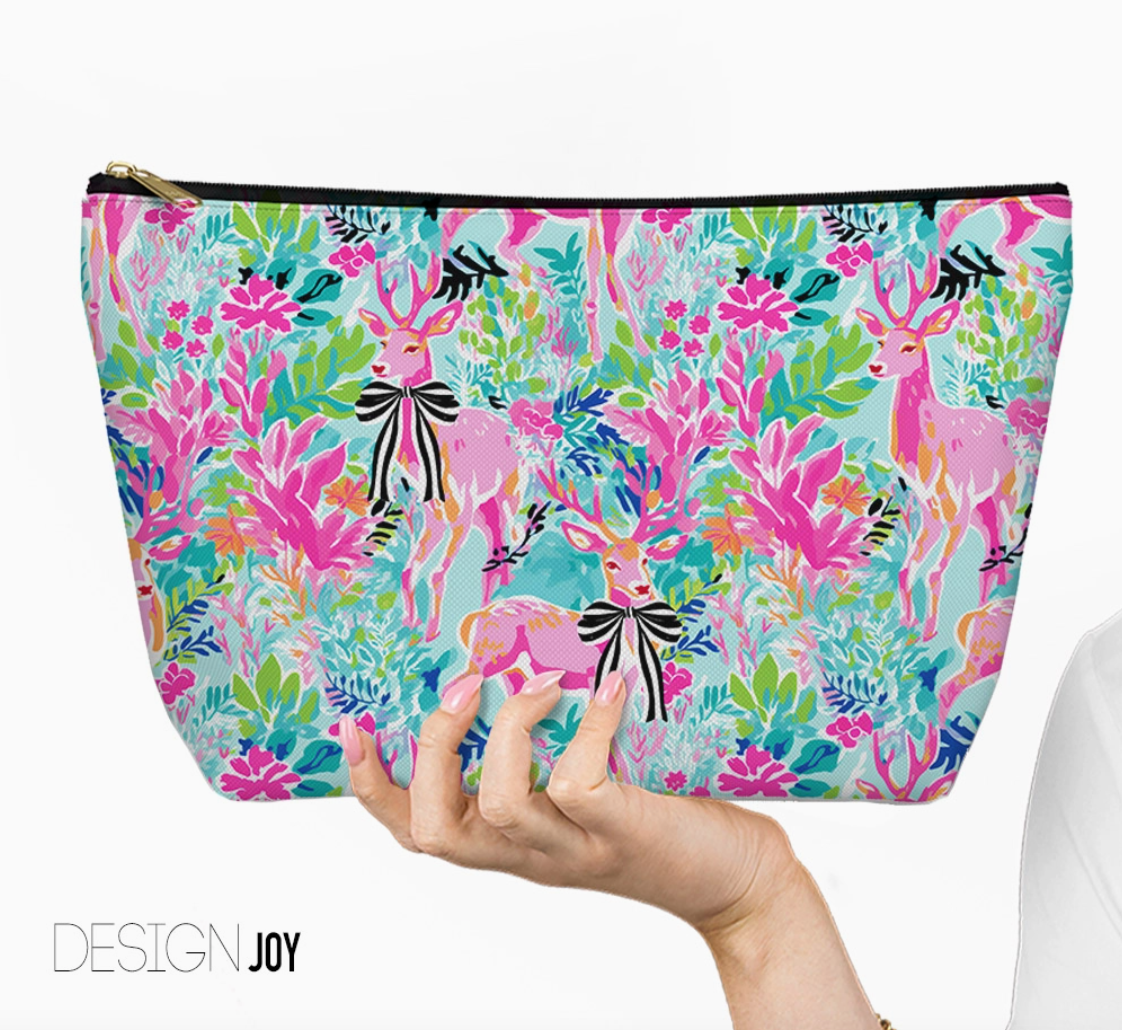 Christmas Mahjong Tile Bag – Holiday Zippered Pouch