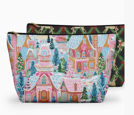 Christmas Mahjong Tile Bag – Holiday Zippered Pouch