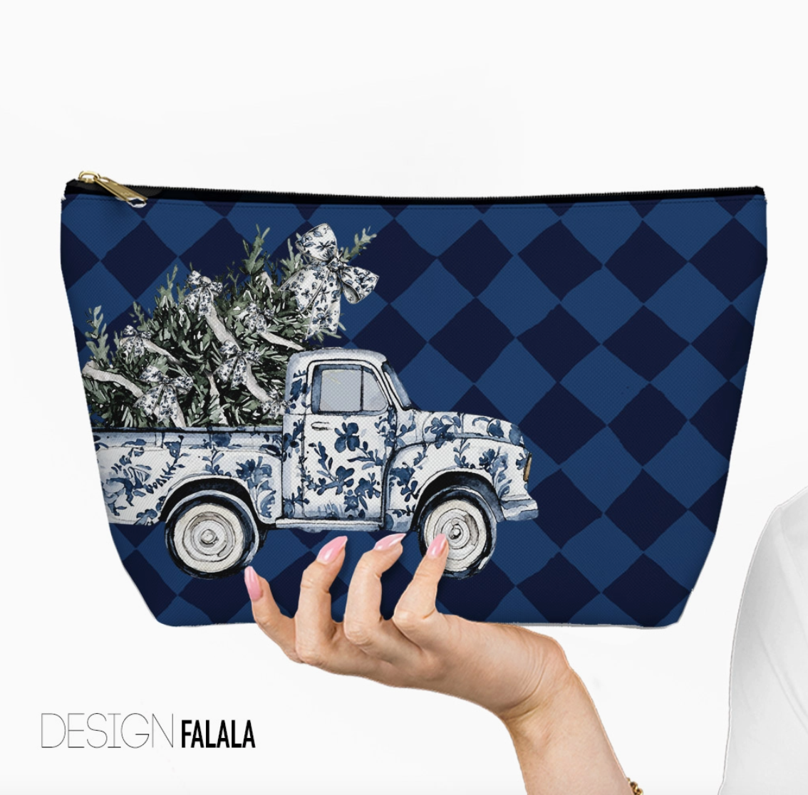 Christmas Mahjong Tile Bag – Holiday Zippered Pouch