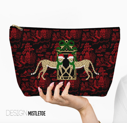 Christmas Mahjong Tile Bag – Holiday Zippered Pouch