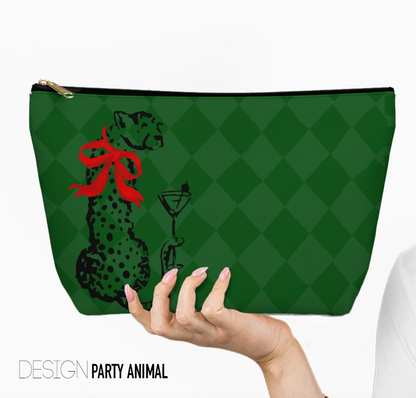 Christmas Mahjong Tile Bag – Holiday Zippered Pouch