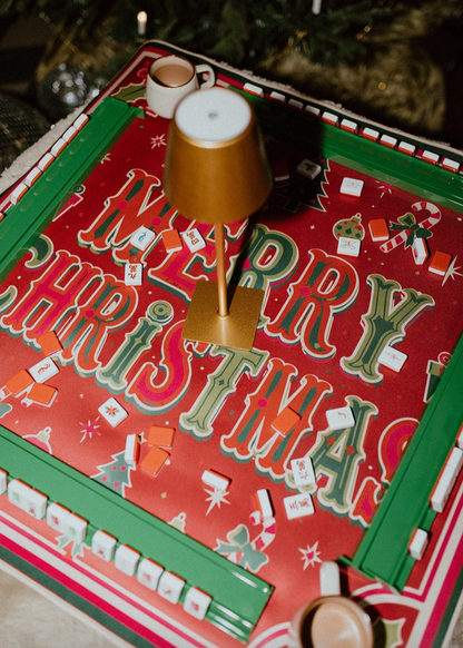 Merry Christmas Holiday Mahjong Mat