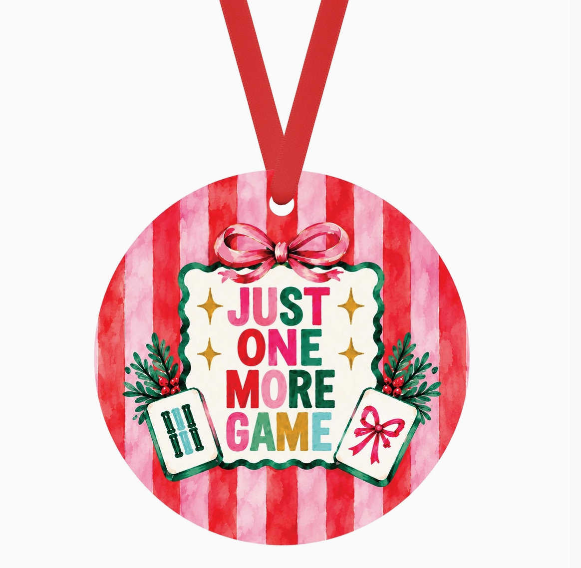 Just One More Game Mahjong Christmas Ornament