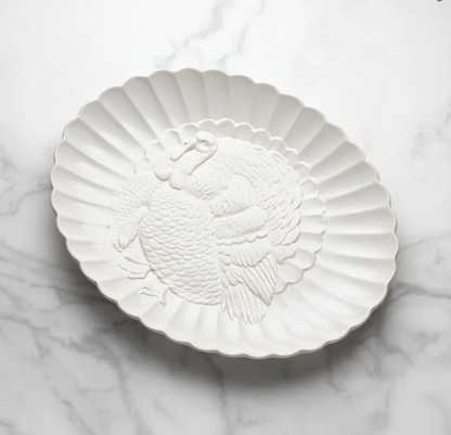 Lenox French Perle White Carved Turkey Platter – 18"