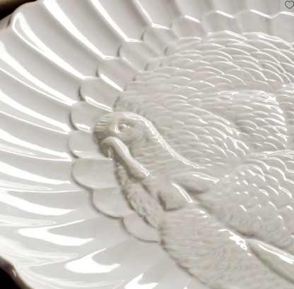 Lenox French Perle White Carved Turkey Platter – 18"