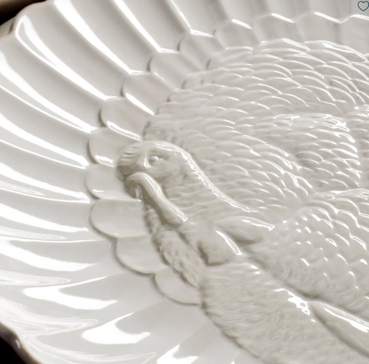 Lenox French Perle White Carved Turkey Platter – 18"