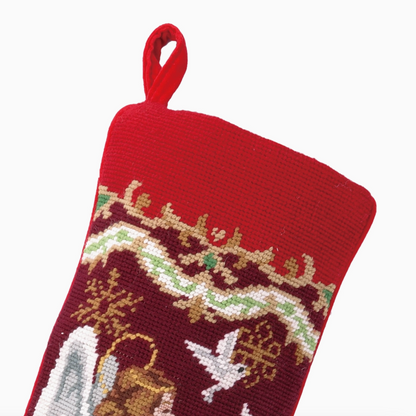 Christmas Angel Wool Needlepoint Stocking