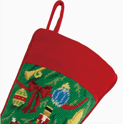 Christmas Rocking Horse Wool Needlepoint Stocking