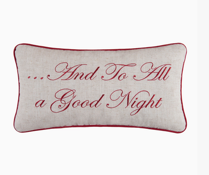 Christmas And To All A Good Night Embroidered Throw Pillow - NY Gift Boutique