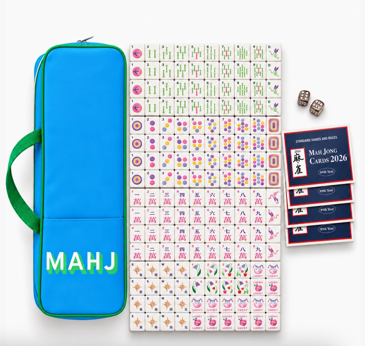 Bamboo Garden Mahjong Complete Set – Tiles & Playing Mat