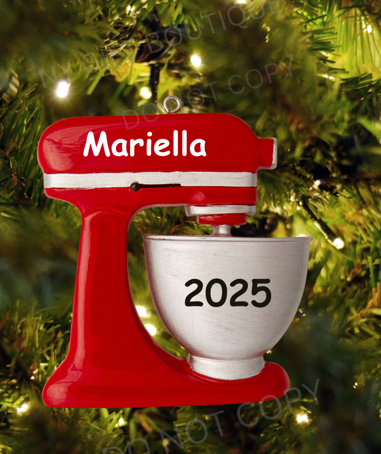Red Baker / Stand Mixer Personalized Ornament