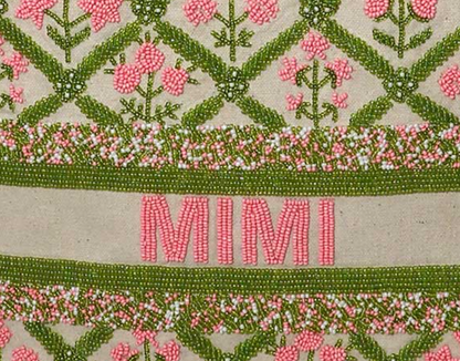 Floral Trellis Custom Beaded Tote Bag