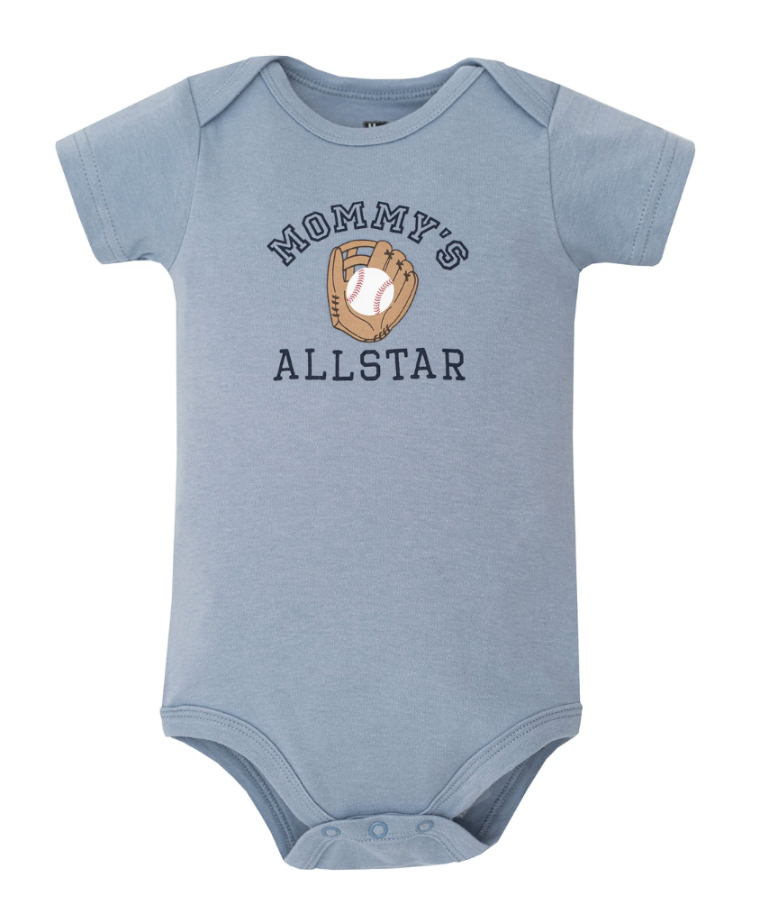 Hudson Baby Cotton Bodysuits 5-Pack, Baseball Biggest Fan - NY Gift Boutique