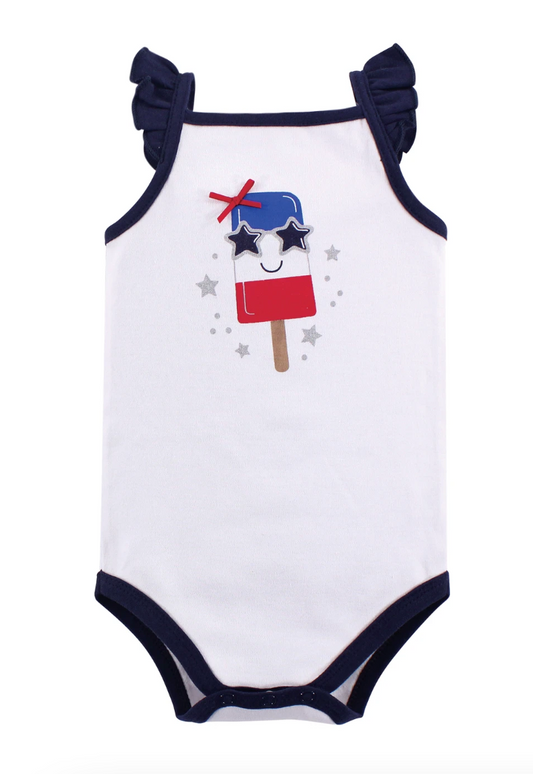 Hudson Baby Cotton Sleeveless Bodysuits, Shining Stars Stripes Set of 5 - NY Gift Boutique