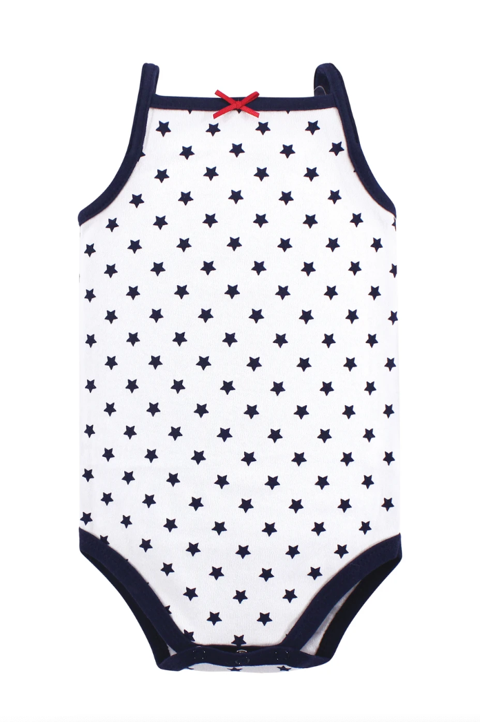 Hudson Baby Cotton Sleeveless Bodysuits, Shining Stars Stripes Set of 5 - NY Gift Boutique