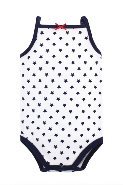 Hudson Baby Cotton Sleeveless Bodysuits, Shining Stars Stripes Set of 5 - NY Gift Boutique
