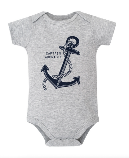 Hudson Baby Cotton Bodysuits 5-Pack, Nautical Anchor - NY Gift Boutique