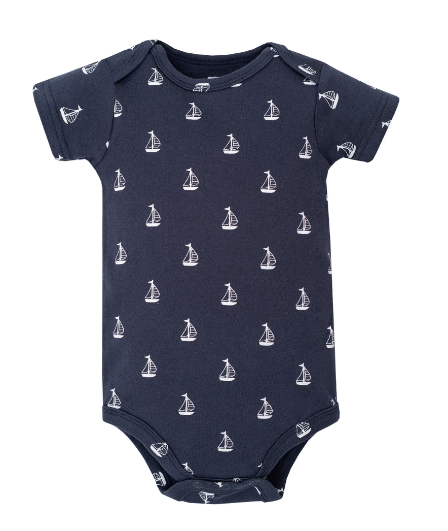 Hudson Baby Cotton Bodysuits 5-Pack, Nautical Anchor - NY Gift Boutique