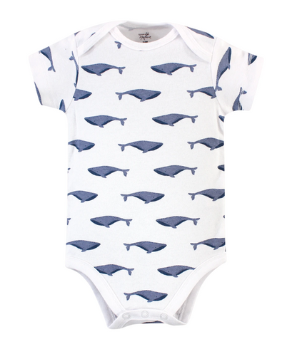 Touched By Nature Organic Cotton Bodysuits, Blue Whale - NY Gift Boutique