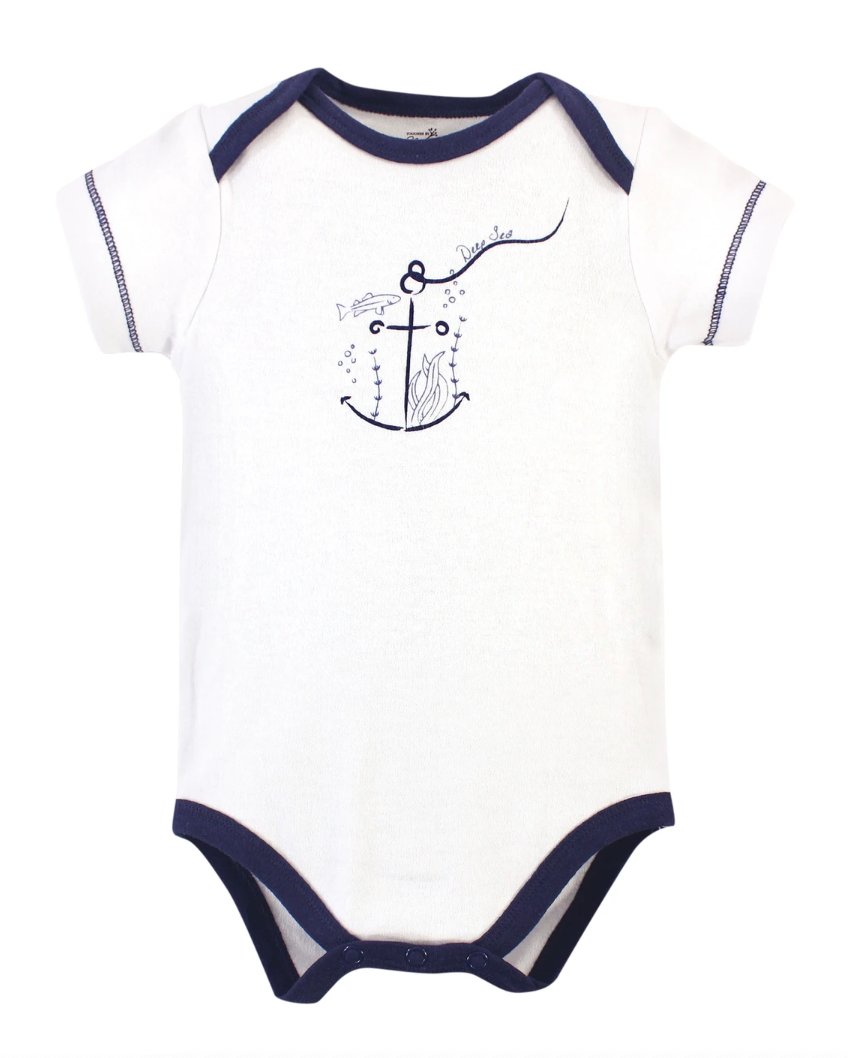 Touched By Nature Organic Cotton Bodysuits, Blue Whale - NY Gift Boutique