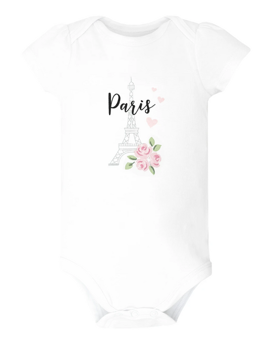 Hudson Baby Cotton Bodysuits 5-Pack, Bonjour Paris - NY Gift Boutique