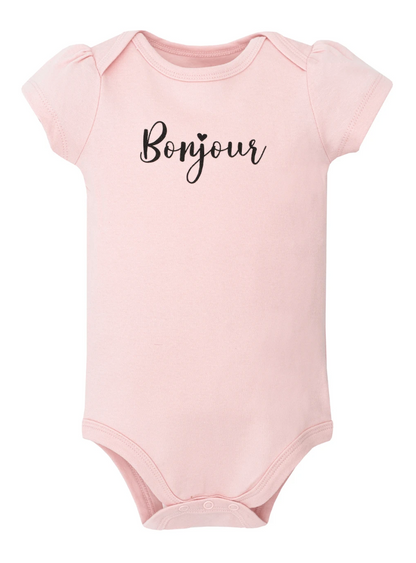 Hudson Baby Cotton Bodysuits 5-Pack, Bonjour Paris - NY Gift Boutique