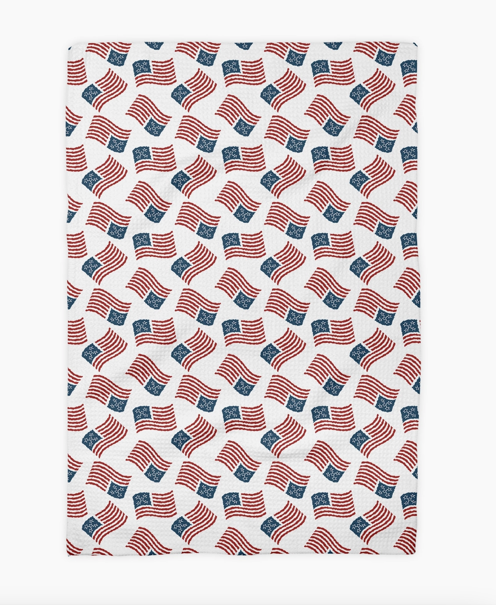 4th July Patriotic US Flag Waffle Weave Towel - NY Gift Boutique