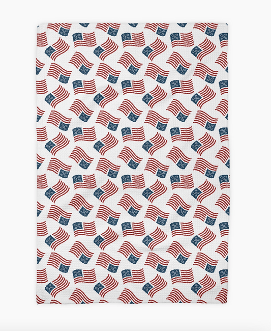 4th July Patriotic US Flag Waffle Weave Towel - NY Gift Boutique