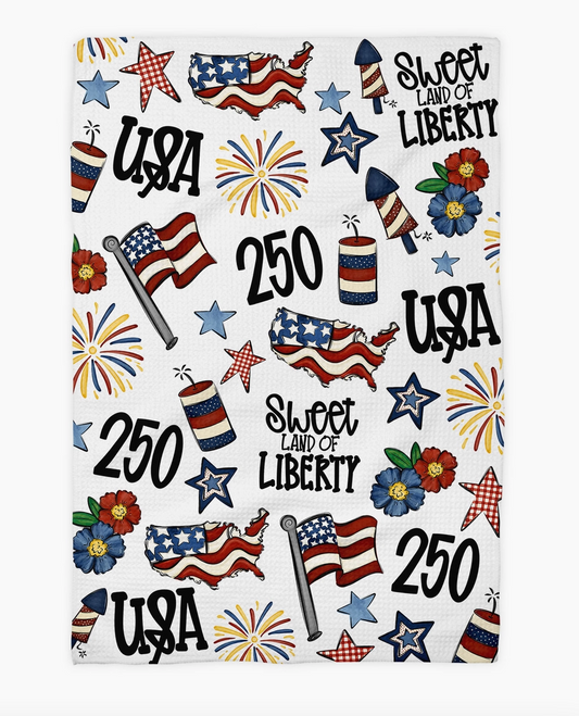 USA 250 4th of July Waffle Weave Towel - NY Gift Boutique