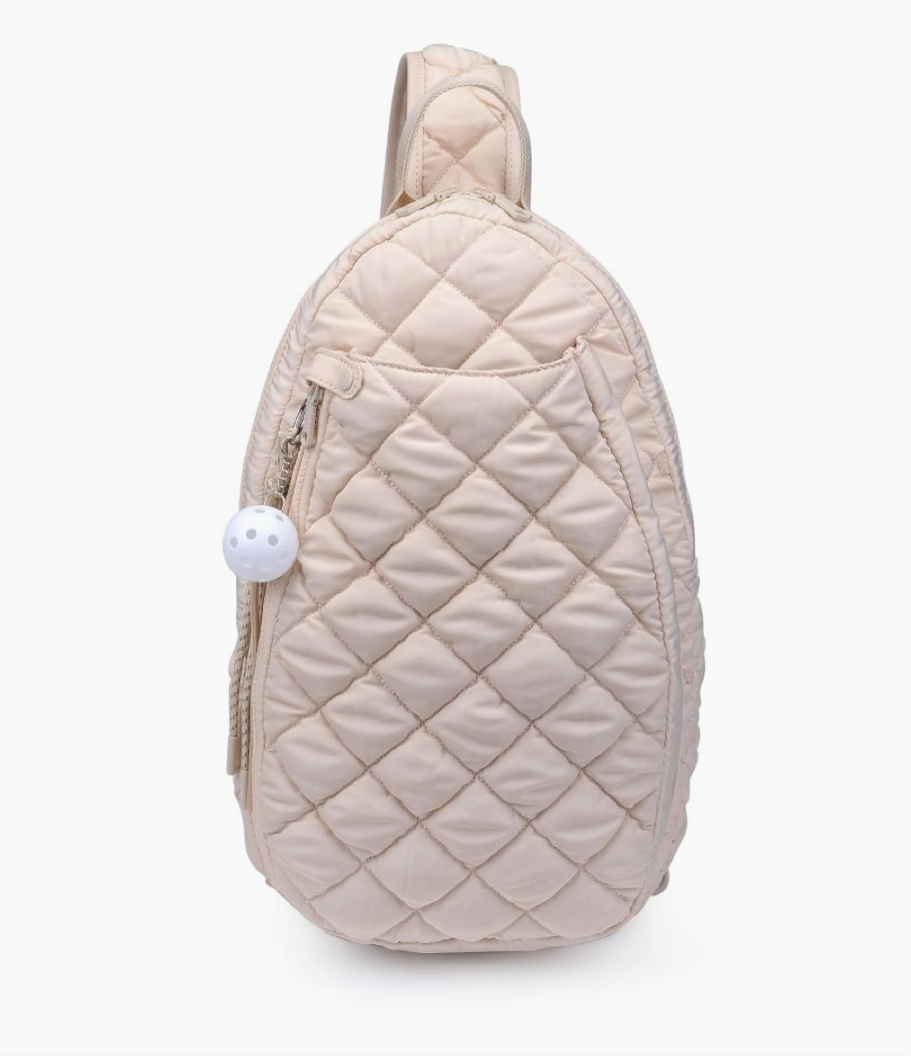 Match Point - Quilted Puffer Pickleball & Paddle Tennis Sling Backpack - NY Gift Boutique