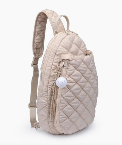 Match Point - Quilted Puffer Pickleball & Paddle Tennis Sling Backpack - NY Gift Boutique