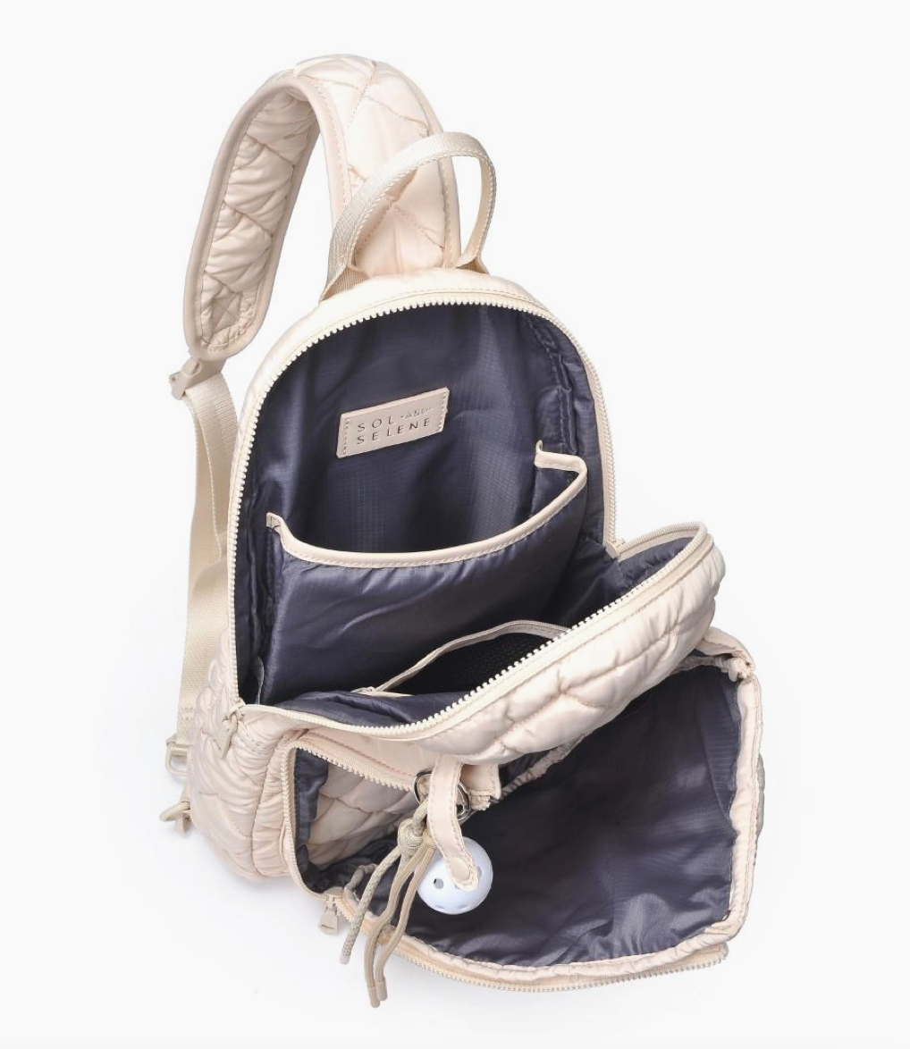 Match Point - Quilted Puffer Pickleball & Paddle Tennis Sling Backpack - NY Gift Boutique
