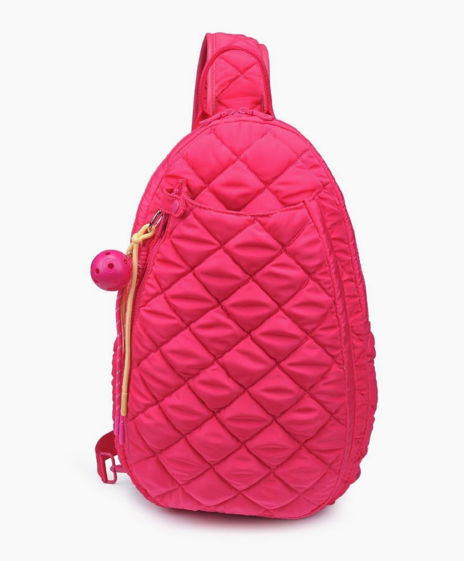 Match Point - Quilted Puffer Pickleball & Paddle Tennis Sling Backpack - NY Gift Boutique
