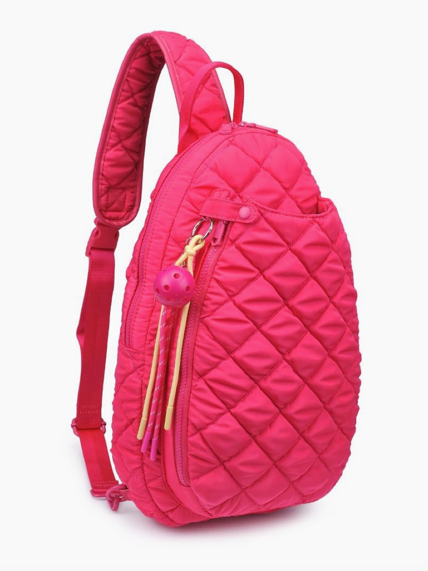 Match Point - Quilted Puffer Pickleball & Paddle Tennis Sling Backpack - NY Gift Boutique