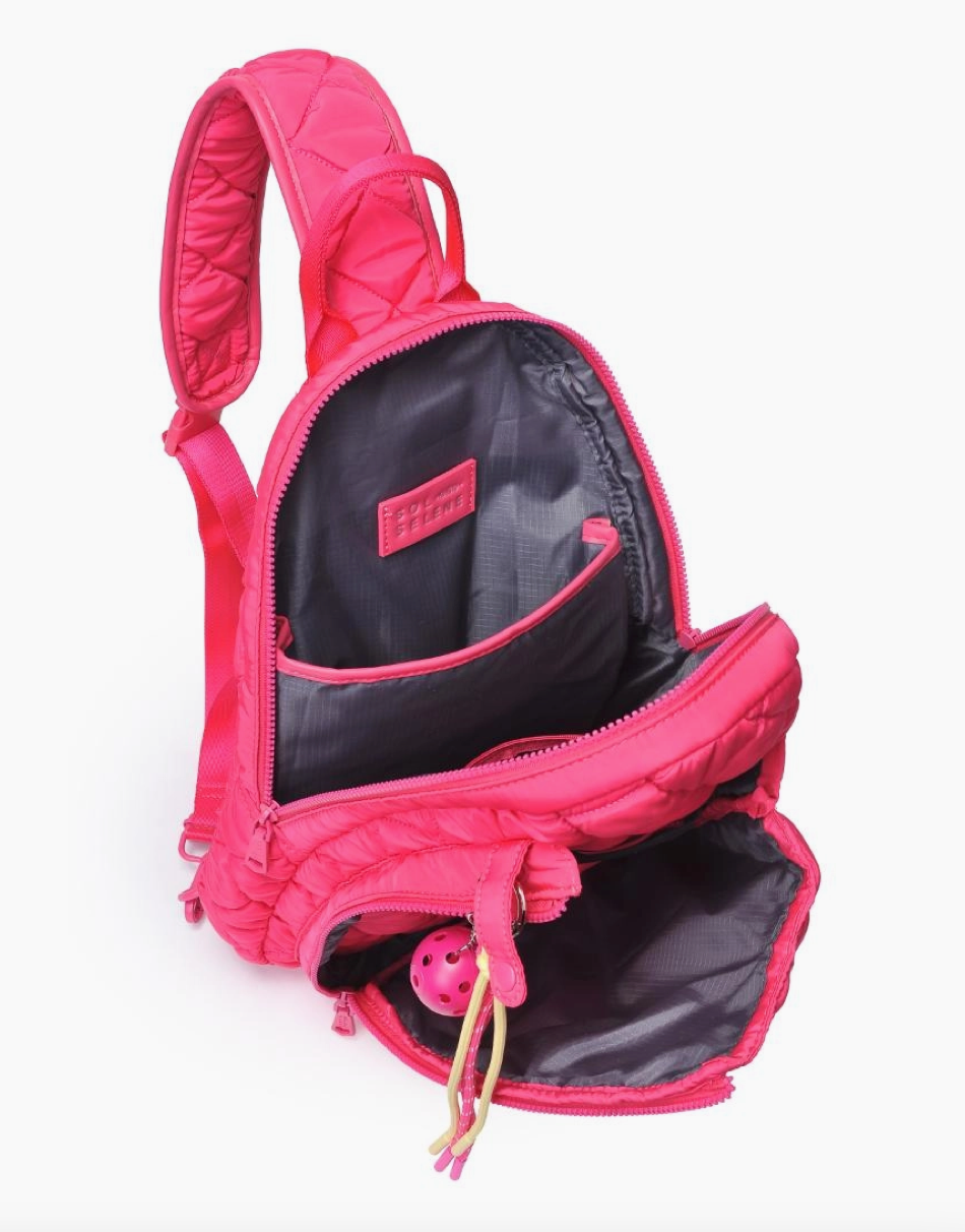 Match Point - Quilted Puffer Pickleball & Paddle Tennis Sling Backpack - NY Gift Boutique