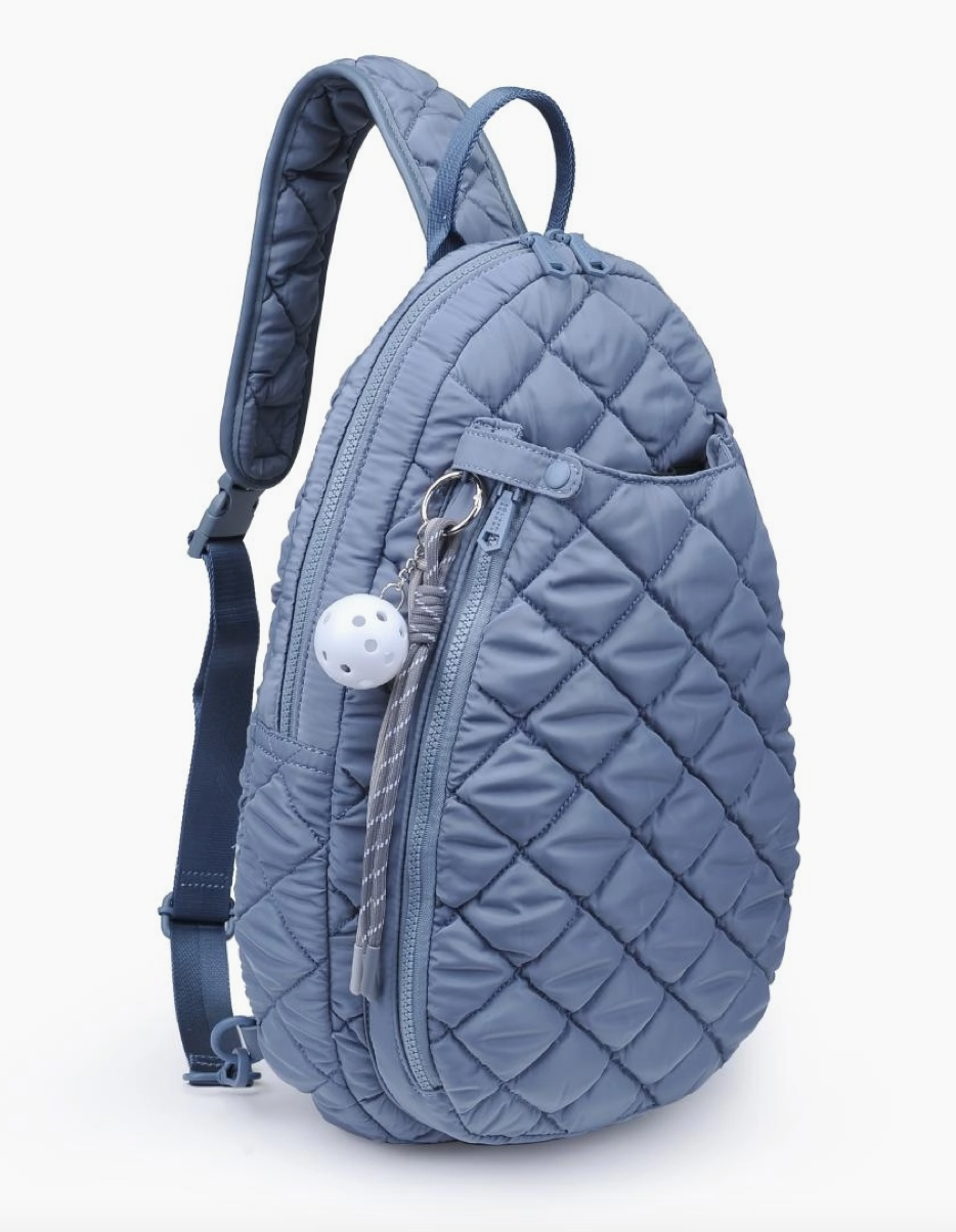 Match Point - Quilted Puffer Pickleball & Paddle Tennis Sling Backpack - NY Gift Boutique